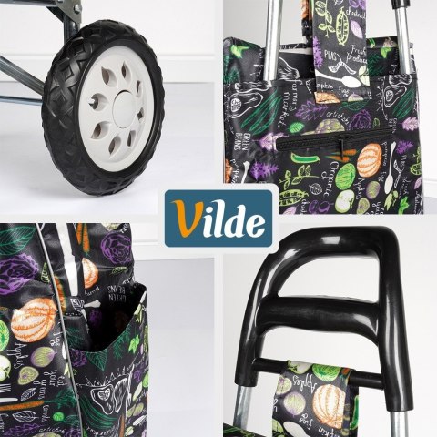 Torba Wózek na Zakupy na Kółkach Składany we Wzory 30 L 20 kg VILDE