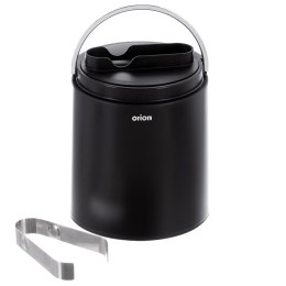 Wiaderko do Lodu ze Szczypcami i Pokrywą Pojemnik Stalowy Czarny 1,9 L