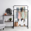 Wiekszak na Ubrania Loft Stojący Metalowy Czarny Pionowy VILDE 110x45x152cm