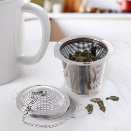 Zaparzacz do Herbaty Ziół Stalowy Okrągły na Łańcuszku 4,5 cm ORION