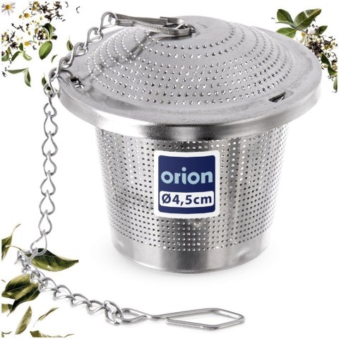 Zaparzacz do Herbaty Ziół Stalowy Okrągły na Łańcuszku 4,5 cm ORION
