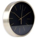 Zegar Ścienny 25 cm VILDE Okrągły Czarny Złota Rama Aluminium Cichy