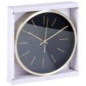 Zegar Ścienny 25 cm VILDE Okrągły Czarny Złota Rama Aluminium Cichy