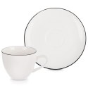 Zestaw 2 Filiżanek ze Spodkiem do Espresso Porcelanowe Białe 100 ml