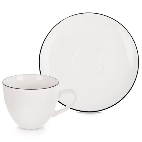 Zestaw 2 Filiżanek ze Spodkiem do Espresso Porcelanowe Białe 100 ml