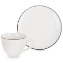 Zestaw 2 Filiżanek ze Spodkiem do Espresso Porcelanowe Białe 100 ml