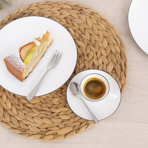 Zestaw 2 Filiżanek ze Spodkiem do Espresso Porcelanowe Białe 100 ml