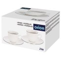 Zestaw 2 Filiżanek ze Spodkiem do Espresso Porcelanowe Białe 100 ml