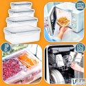 Zestaw 4 Pojemników Lunchbox Prostokąt Szczelny VILDE Mikrofala Zmywarka