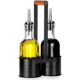Zestaw Butelek Butelki na Oliwę Ocet ze Stojakiem Dozownik VILDE 2x150 ml