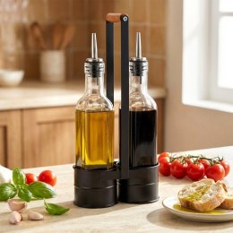Zestaw Butelek Butelki na Oliwę Ocet ze Stojakiem Dozownik VILDE 2 x 250 ml