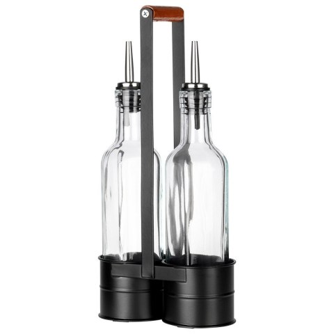 Zestaw Butelek Butelki na Oliwę Ocet ze Stojakiem Dozownik VILDE 2 x 250 ml