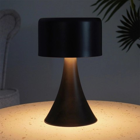 Lampka Nocna LED Metalowa Czarna Bezprzewodowa Stołowa Solidna VILDE 20,5cm