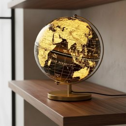Lampka Stołowa Globus LED Czarno-Złota 31 cm Dekoracja Biura