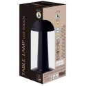 Lampka Stołowa LED Czarna 21 cm Akumulator 3 Tryby Ściemnianie USB