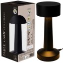 Lampka Stołowa LED Czarna 21 cm Akumulator 3 Tryby Ściemnianie USB