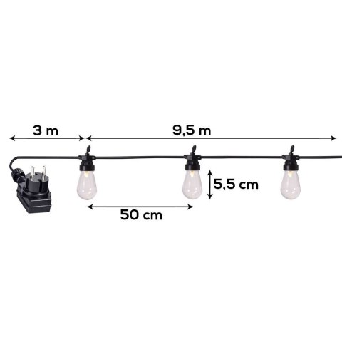 Lampki Led Girlanda Żarówki Ogrodowe Ozdobne Lekkie Solidne VILDE 12,5 m