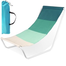 Leżak Plażowy Składany Metalowy Paski z Torbą Transportową VILDE 94 x 51 cm