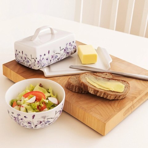 Maselniczka Porcelanowa Louka Maselnica z Pokrywką w Polne Kwiaty